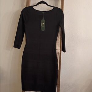 Ralph Lauren Elegant Black Long Sleeve bandage  Dress